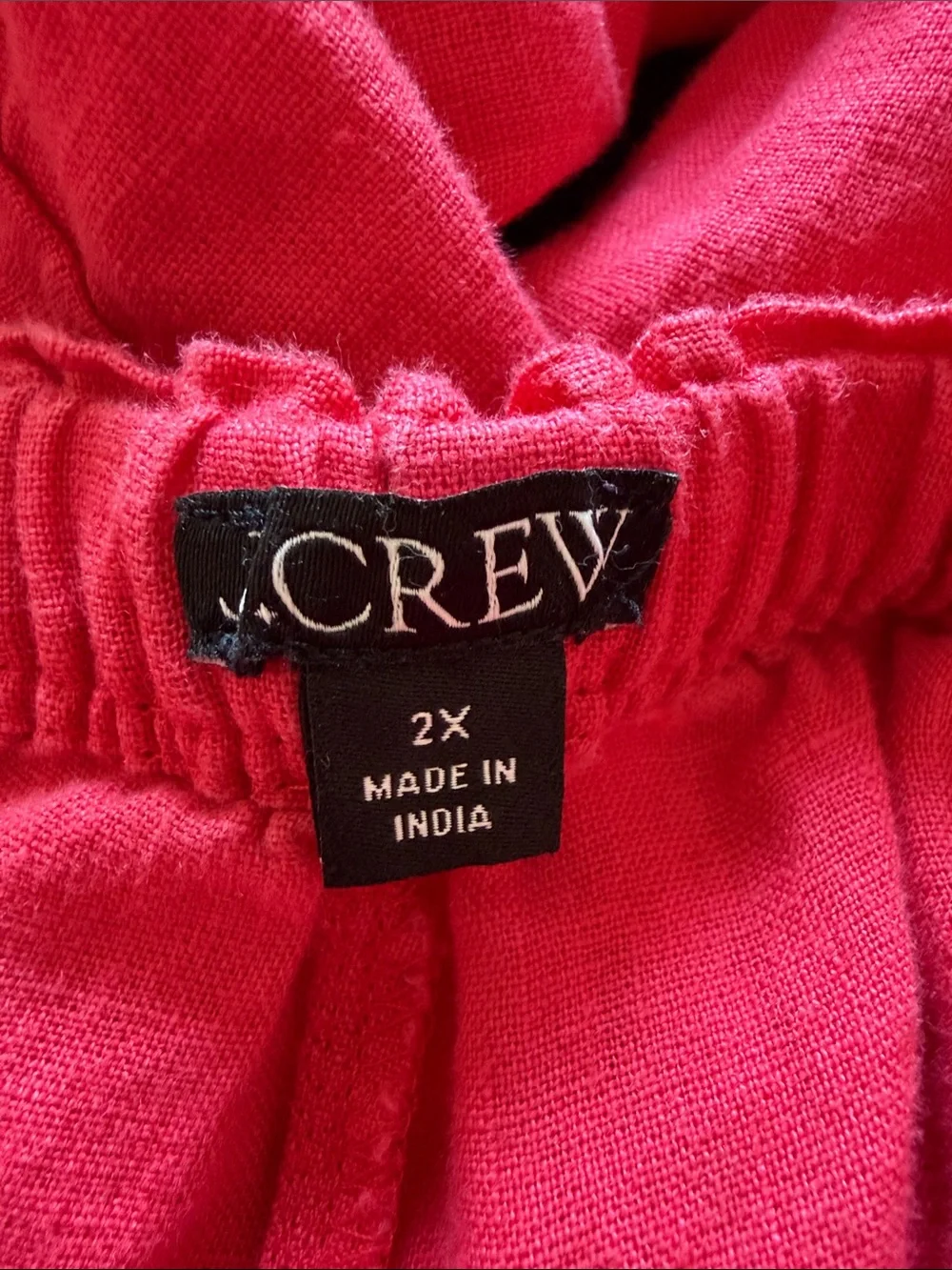 J Crew Soleil Pant Linen Strawberry Sunrise size 2X